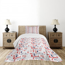 British Culture Sketch Bedspread Set