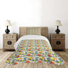 Geometric and Colorful Bedspread Set