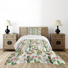 Poinsettia Pattern Bedspread Set