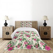 Plumeria Hibiscus Bedspread Set