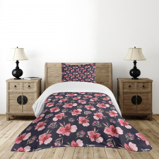 Pink Garden Flora Bedspread Set