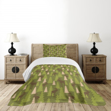 Forest Creatures Moose Bedspread Set