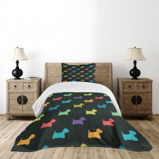 Terrier Silhouettes Bedspread Set