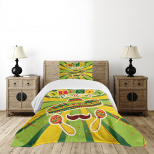 Maracas and Mustache Bedspread Set