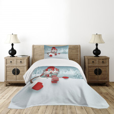 Smiling 3D Mascot Trees Bedspread Set