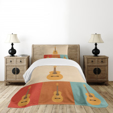 Acoustic Guitars Retro Bedspread Set