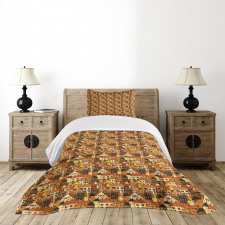 Panoramic Illustration Bedspread Set