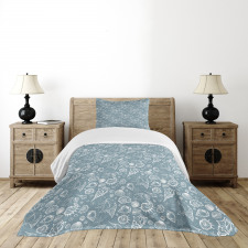 Doodle Style Pattern Bedspread Set