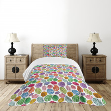 Colorful Aqua Motif Bedspread Set