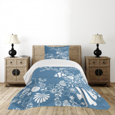 Flowers and Fishes Bedspread Set