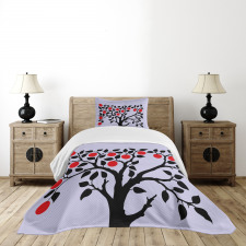 Black Tree Ripe Fruit Art Bedspread Set