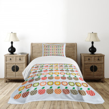 Retro Polka Dots Colorful Bedspread Set