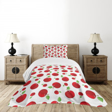 Vivid Cartoon Red Fruit Bedspread Set