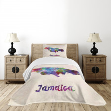 Abstract Country Map Bedspread Set