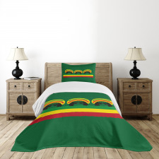 Reggae Themed Hat Bedspread Set