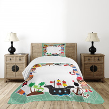 Pirate Children Ship Bedspread Set