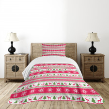 Needlework Style Xmas Bedspread Set