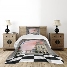 Medieval Castle Balcony Bedspread Set