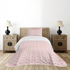Dots Hearts Checkered Bedspread Set