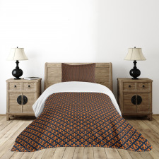 Orange Heraldic Bedspread Set