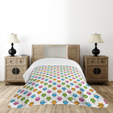 Lively Colored Fun Circles Bedspread Set