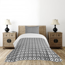 Monochrome Tile Design Bedspread Set
