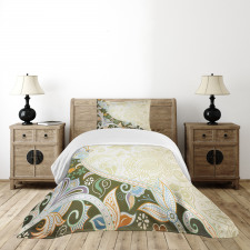 Abstract Flora Leaf Bedspread Set