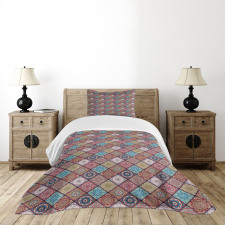 Colorful Mosaic Floral Bedspread Set