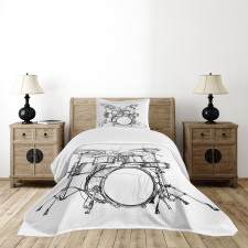 Drummer Doodle Art Bedspread Set