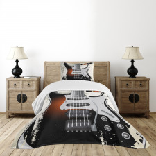 Retro Grunge Guitar Bedspread Set