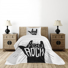 You Rock Words Art Bedspread Set