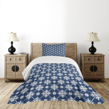 Checkered Folkloric Floral Bedspread Set