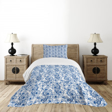 Russian Gzhel Style Flora Bedspread Set