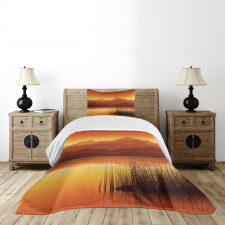 Abstract Mountains Sunset Bedspread Set