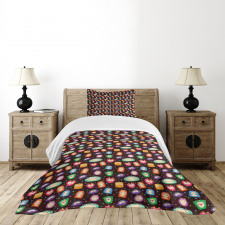 Abstract Fluffy Monsters Bedspread Set