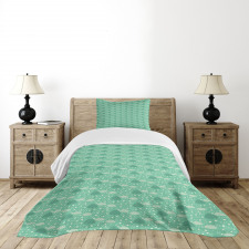 Wet Weather in Green Bedspread Set