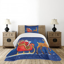 Moving on Sledge at Night Bedspread Set