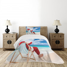 Relaxing at Exotic Beach Bedspread Set