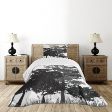 Deciduous Trees Nature Bedspread Set