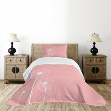 Sketch Style Flowers Bedspread Set