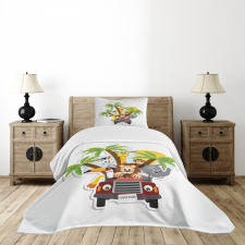 Zebra Toucan Lion Elephant Bedspread Set