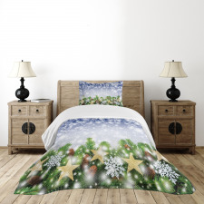 Bokeh Snowflakes Bedspread Set