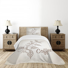Sketch Style Coffee Bedspread Set