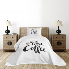 Brush Style Writing Bedspread Set