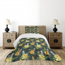 Tropic Flower Design Bedspread Set