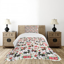 Abstract Floral Stallion Bedspread Set