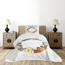 Friendly Faces Circle Bedspread Set