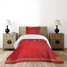 Cherry Branch Chinese Frame Bedspread Set