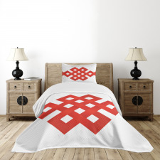 Tangled Lines with Squares Bedspread Set