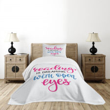 Reading is Dreaming Words Bedspread Set